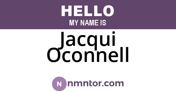 Jacqui Oconnell
