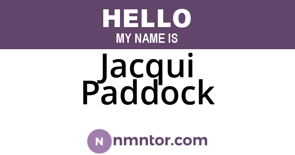 Jacqui Paddock