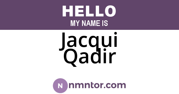 Jacqui Qadir