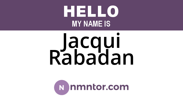 Jacqui Rabadan