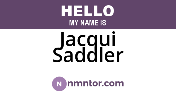 Jacqui Saddler