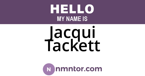 Jacqui Tackett