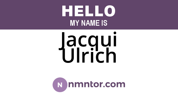 Jacqui Ulrich