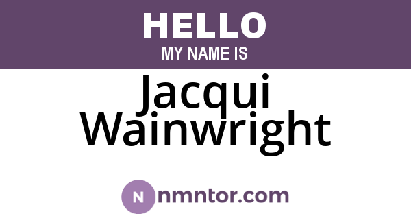 Jacqui Wainwright