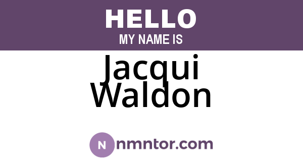 Jacqui Waldon