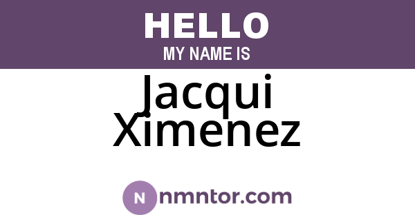 Jacqui Ximenez