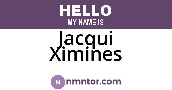 Jacqui Ximines
