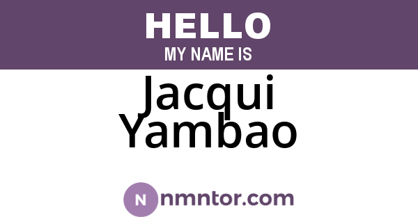 Jacqui Yambao