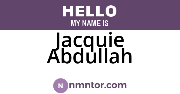Jacquie Abdullah