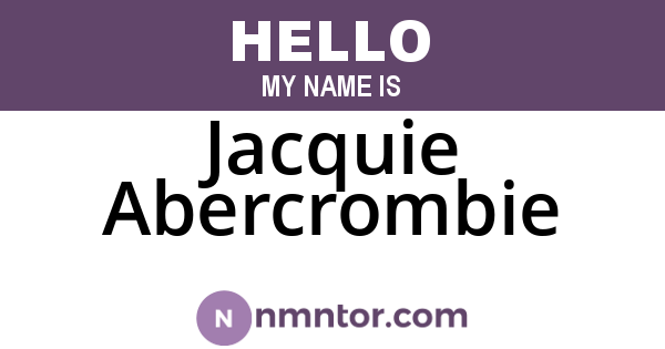 Jacquie Abercrombie
