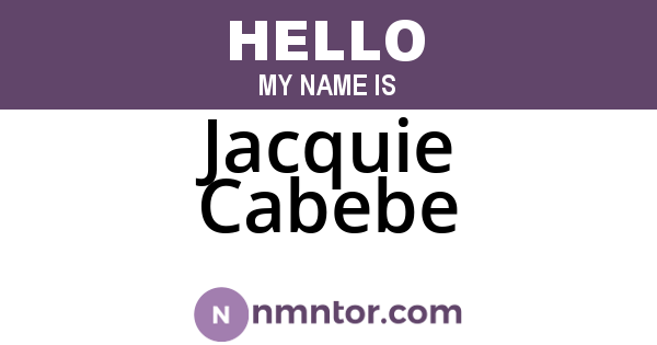 Jacquie Cabebe