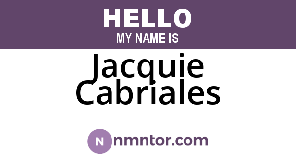 Jacquie Cabriales