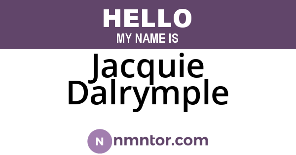 Jacquie Dalrymple