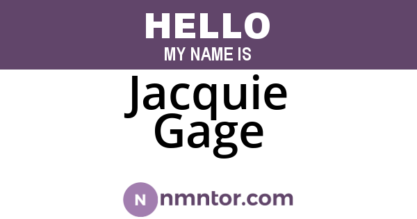 Jacquie Gage