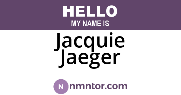 Jacquie Jaeger