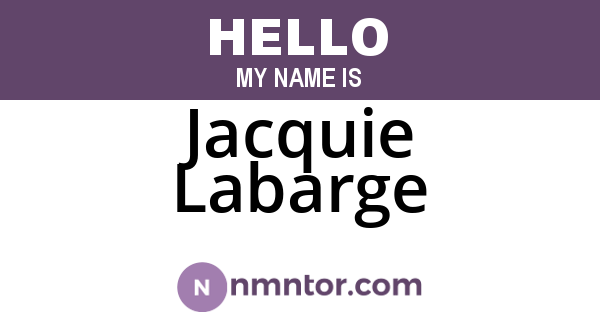 Jacquie Labarge