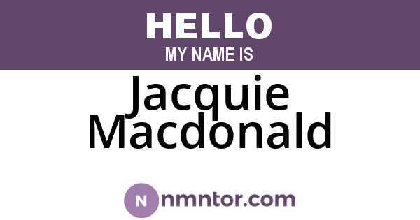 Jacquie Macdonald