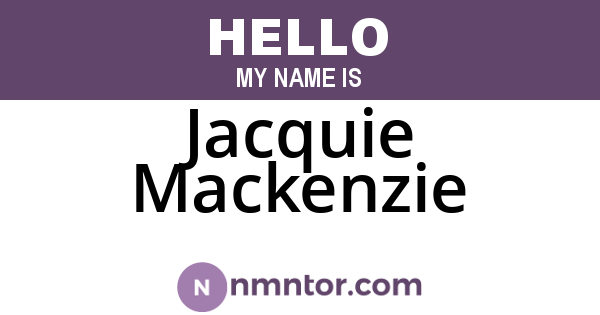 Jacquie Mackenzie