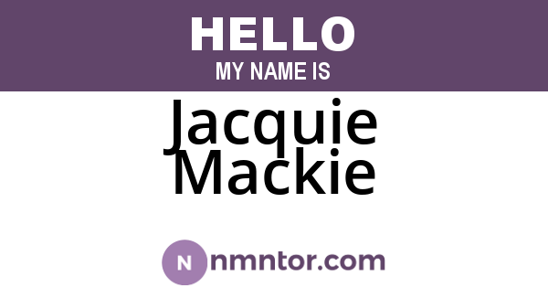 Jacquie Mackie