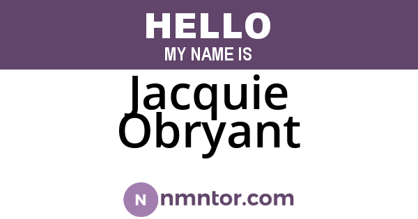 Jacquie Obryant