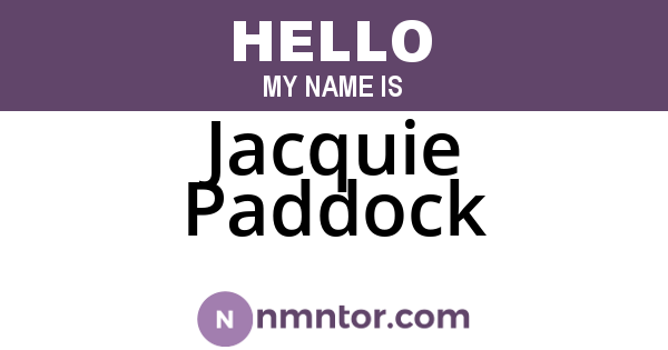 Jacquie Paddock
