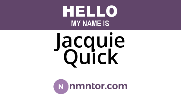 Jacquie Quick