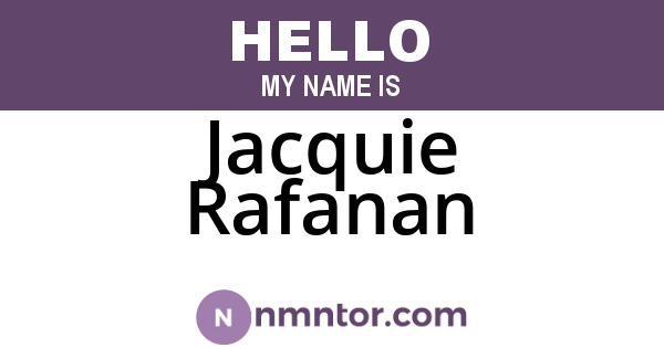 Jacquie Rafanan