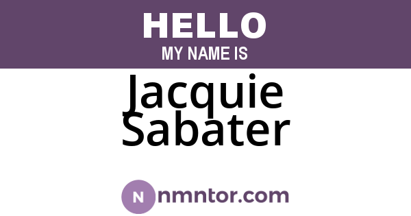 Jacquie Sabater