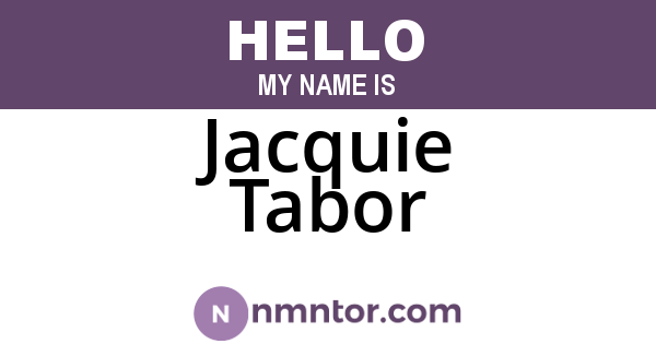 Jacquie Tabor