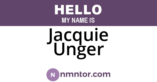 Jacquie Unger