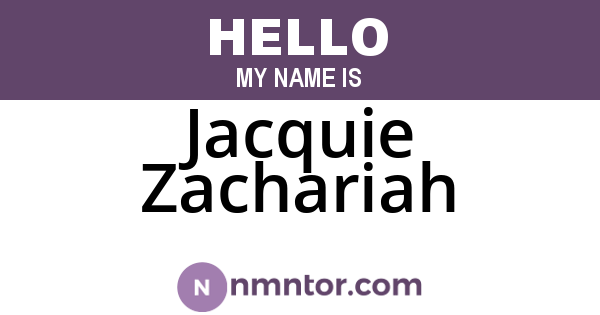 Jacquie Zachariah