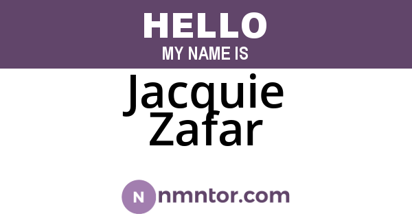 Jacquie Zafar