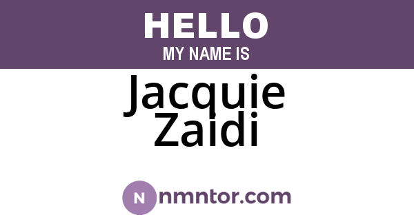 Jacquie Zaidi