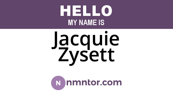 Jacquie Zysett