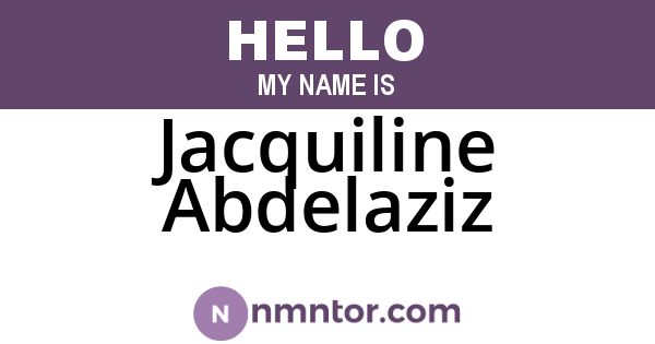 Jacquiline Abdelaziz
