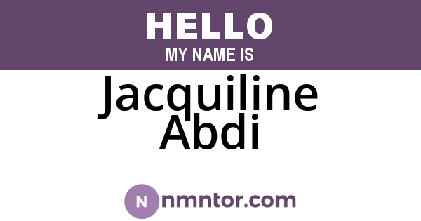 Jacquiline Abdi