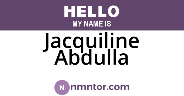 Jacquiline Abdulla
