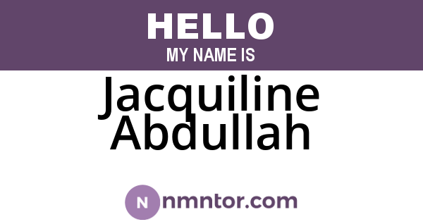 Jacquiline Abdullah
