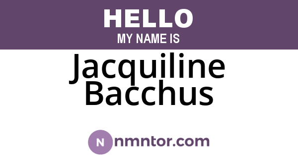 Jacquiline Bacchus