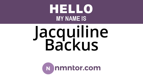 Jacquiline Backus