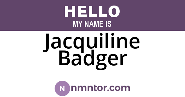 Jacquiline Badger