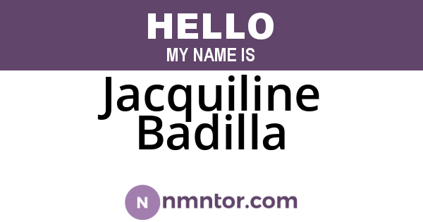 Jacquiline Badilla