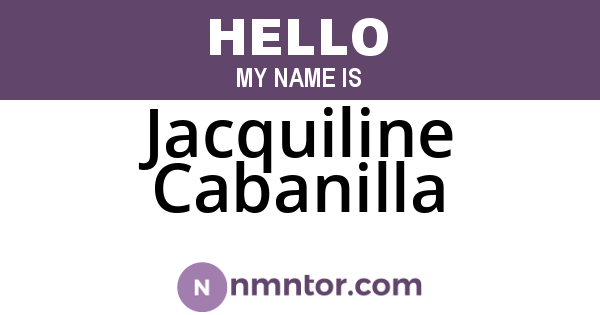 Jacquiline Cabanilla