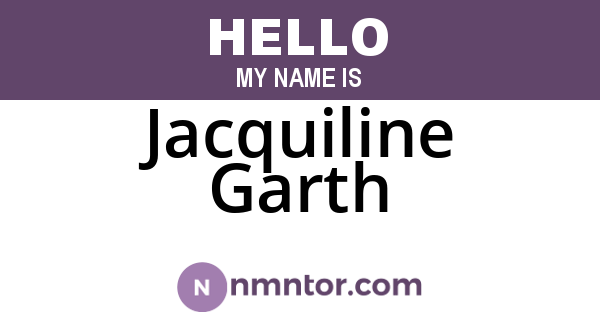 Jacquiline Garth