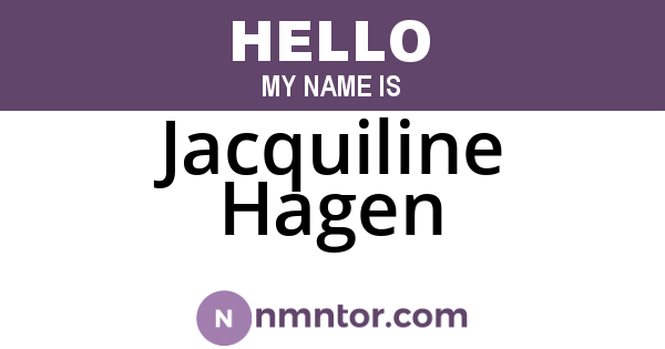 Jacquiline Hagen