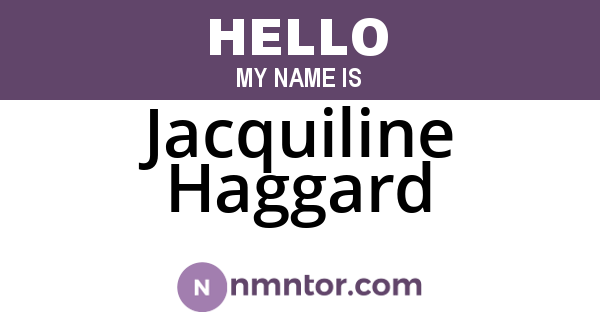Jacquiline Haggard