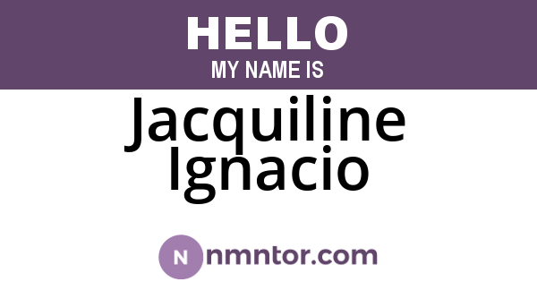 Jacquiline Ignacio