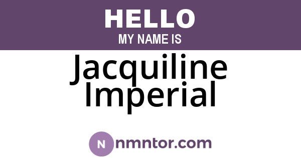 Jacquiline Imperial