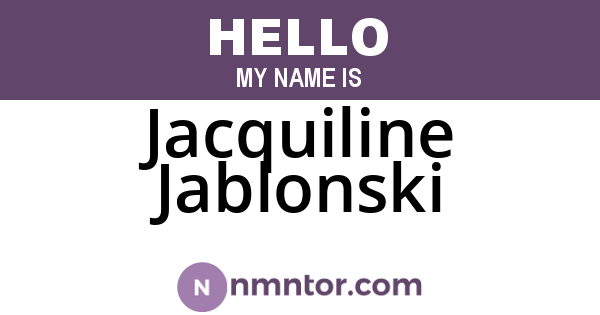 Jacquiline Jablonski