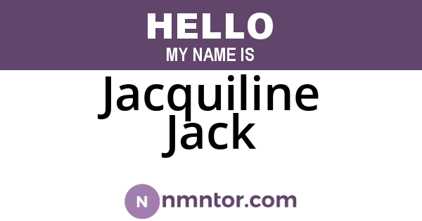 Jacquiline Jack